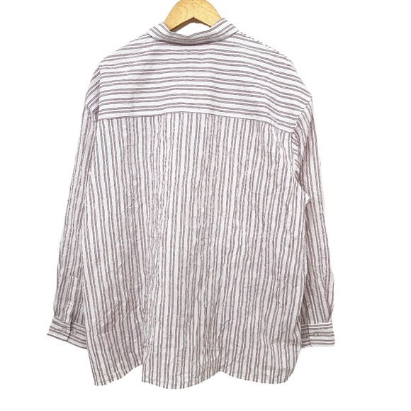 Urban Outfitters Men’s Crinkle Long Sleeve Shirt Oversized Medium - Picture 3 of 10